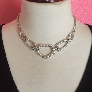 Monet Rope design necklace silver tone 18”